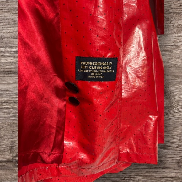 Stunning Vintage Saville Coated Canvas Swing Jacket Polka Dot RED/ NAVY - Picture 7 of 7